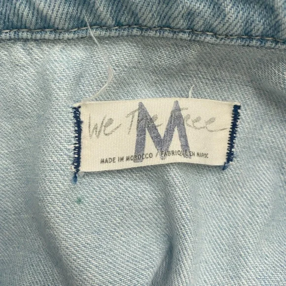 Free People We The Free Marci denim jumpsuit in a light blue wash Medium